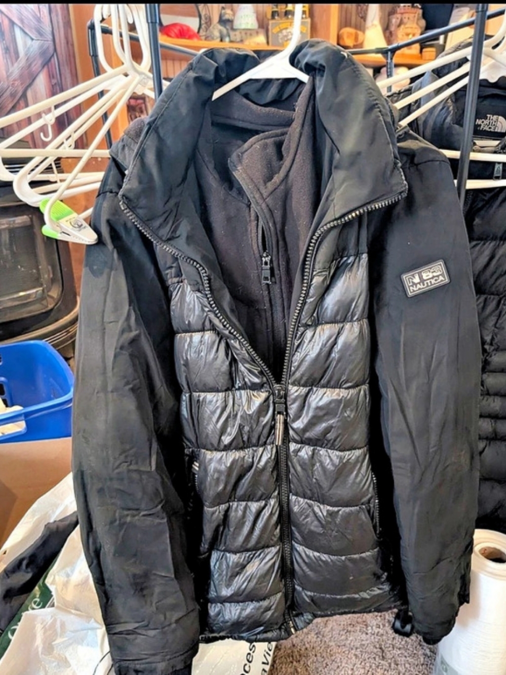 Nautica Black Puffer Jacket Size Medium